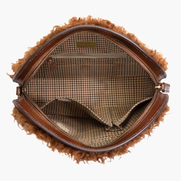 Eric Javits Baa Dome Faux Fur Crossbody Bag in Camel - Picture 6 of 16